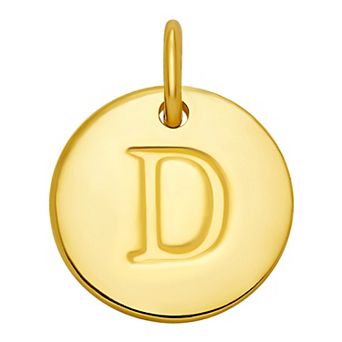 PRIMROSE 18k Gold Over Sterling Silver Letter Disc Charm