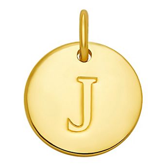 PRIMROSE 18k Gold Over Sterling Silver Letter Disc Charm