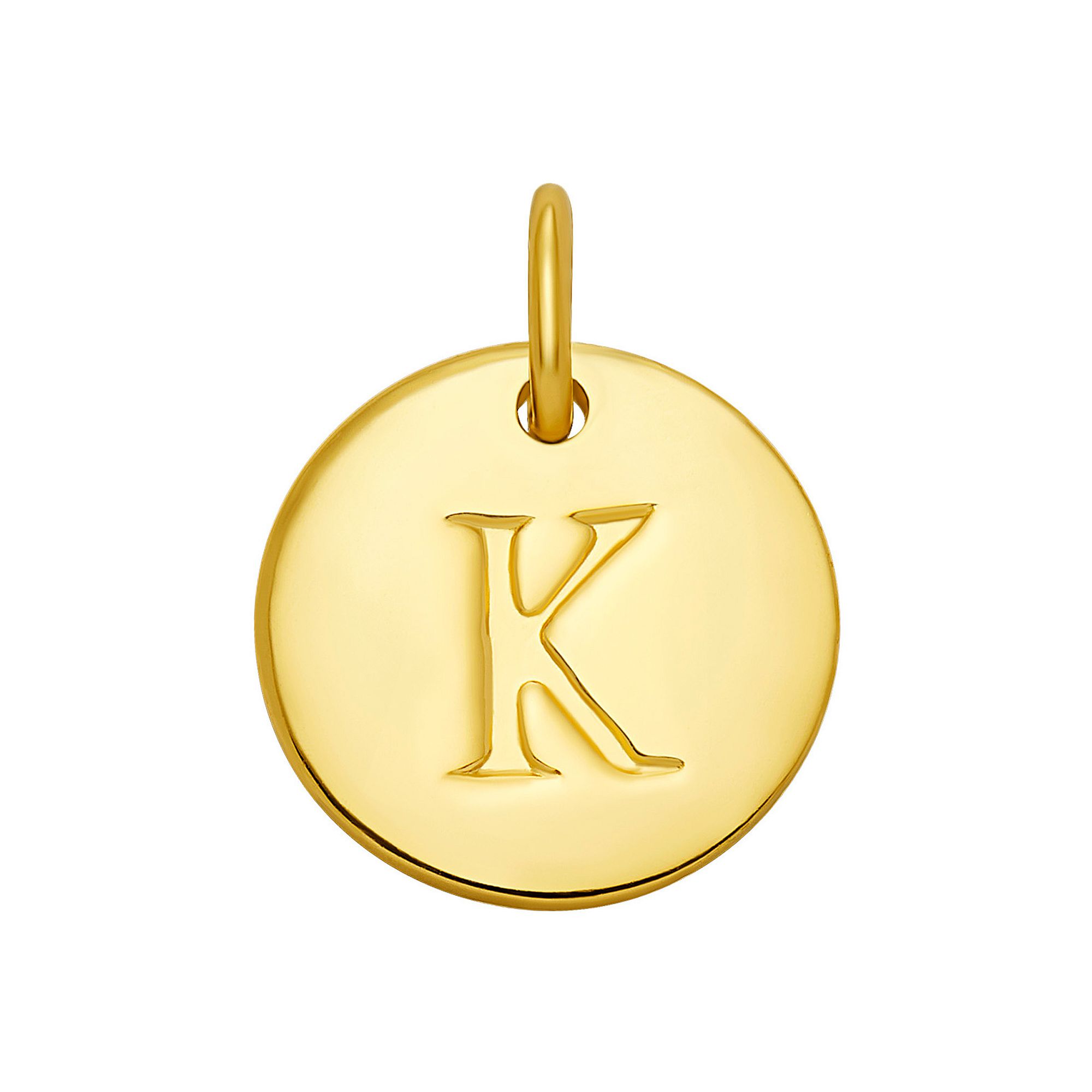PRIMROSE 18k Gold Over Sterling Silver Letter Disc Charm, Womens, Gold Ove