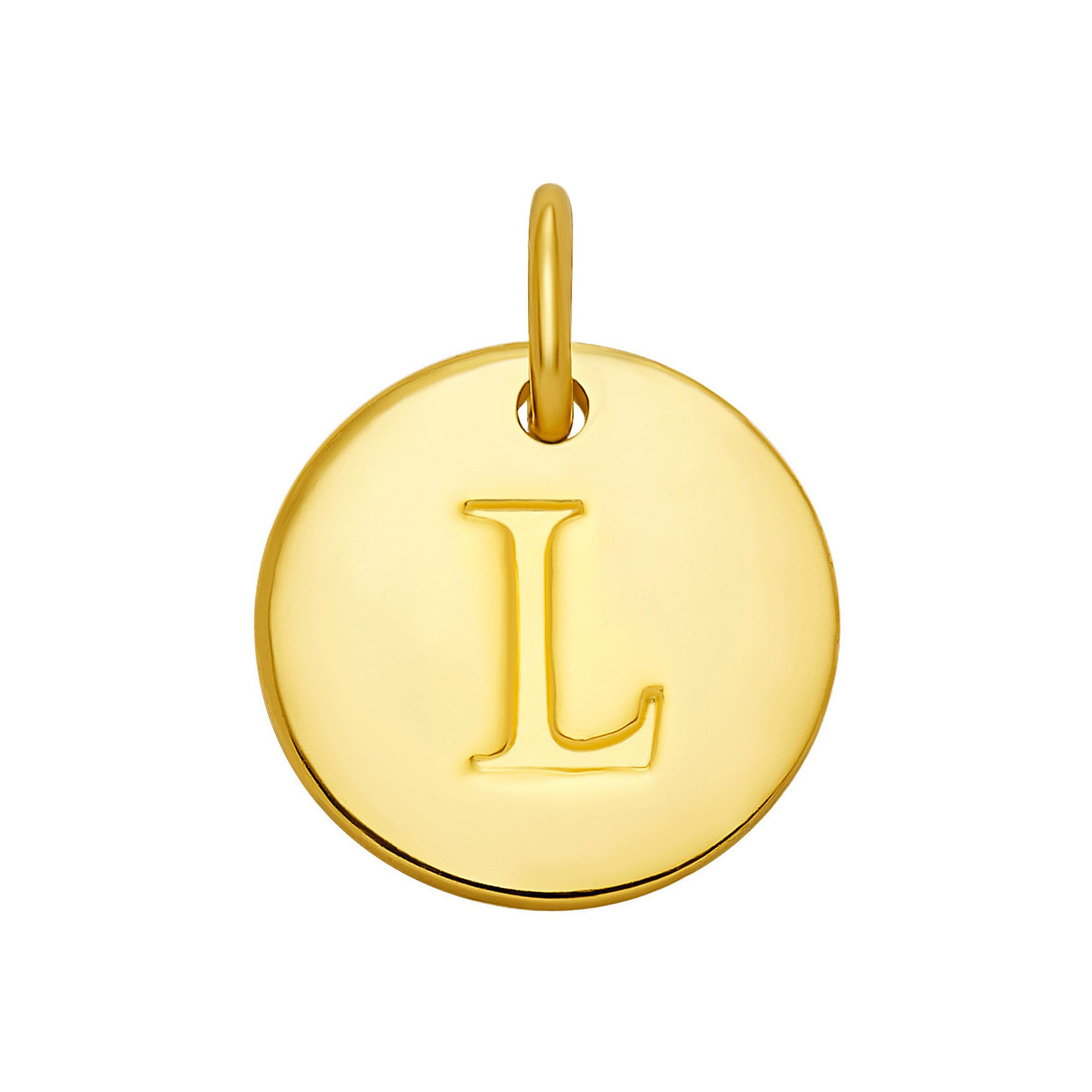 PRIMROSE 18k Gold Over Sterling Silver Letter Disc Charm, Womens, Gold Ove