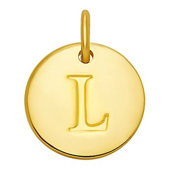 PRIMROSE 18k Gold Over Sterling Silver Letter Disc Charm