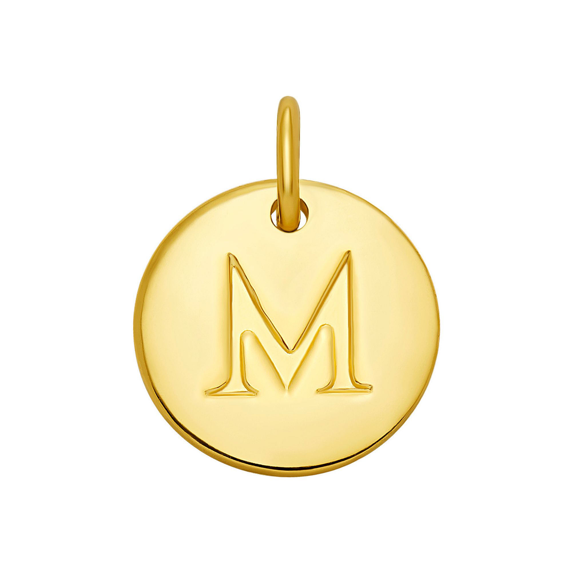 PRIMROSE 18k Gold Over Sterling Silver Letter Disc Charm, Womens, Gold Ove