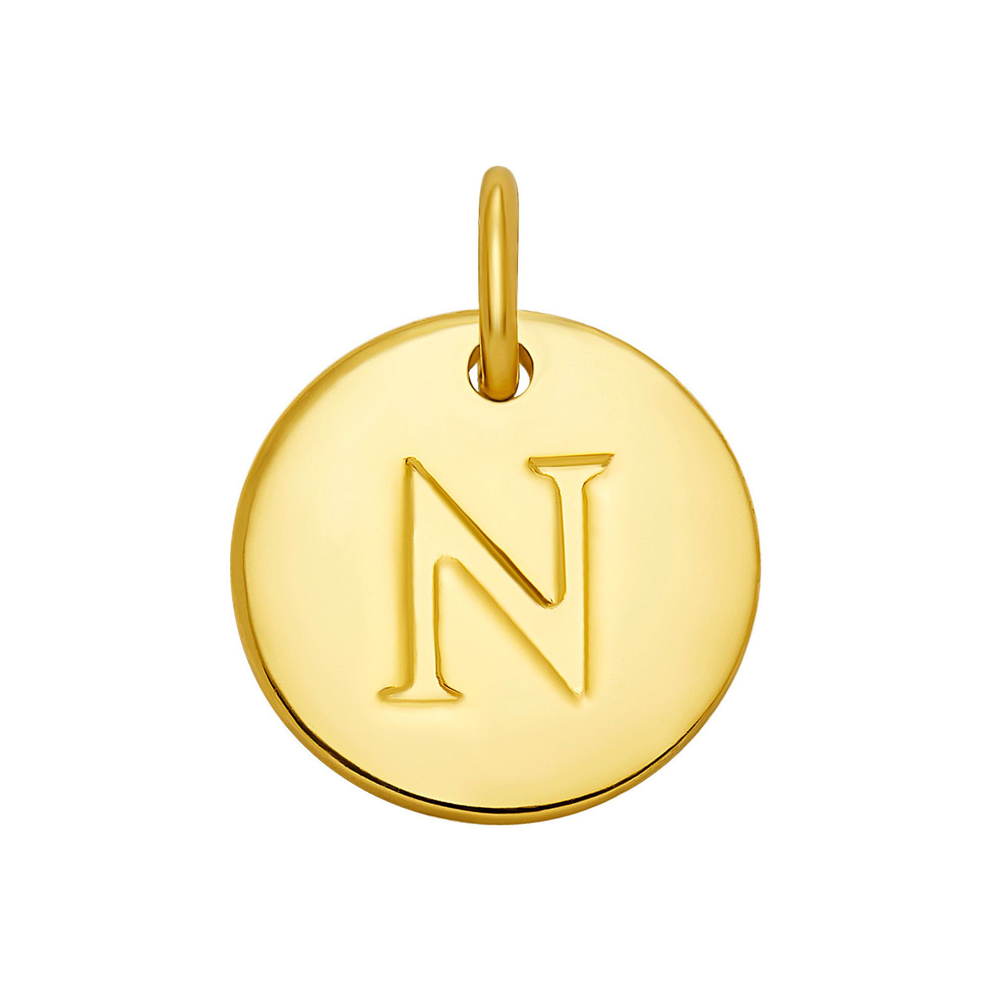 PRIMROSE 18k Gold Over Sterling Silver Letter Disc Charm, Womens, Gold Ove