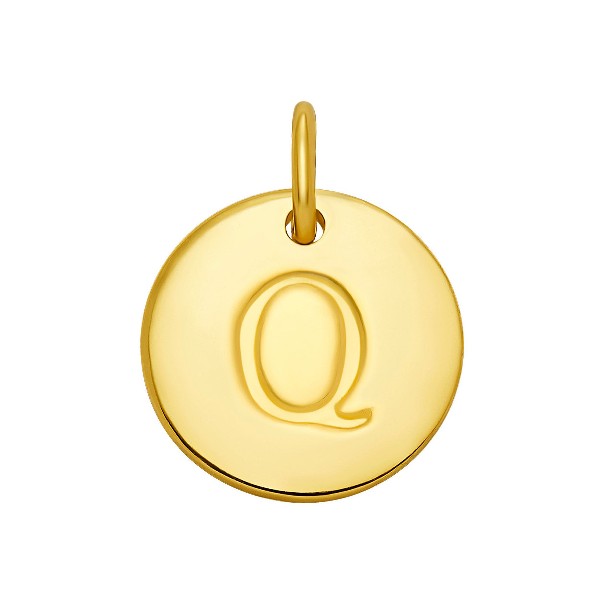 PRIMROSE 18k Gold Over Sterling Silver Letter Disc Charm, Womens, Gold Ove