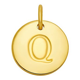 PRIMROSE 18k Gold Over Sterling Silver Letter Disc Charm