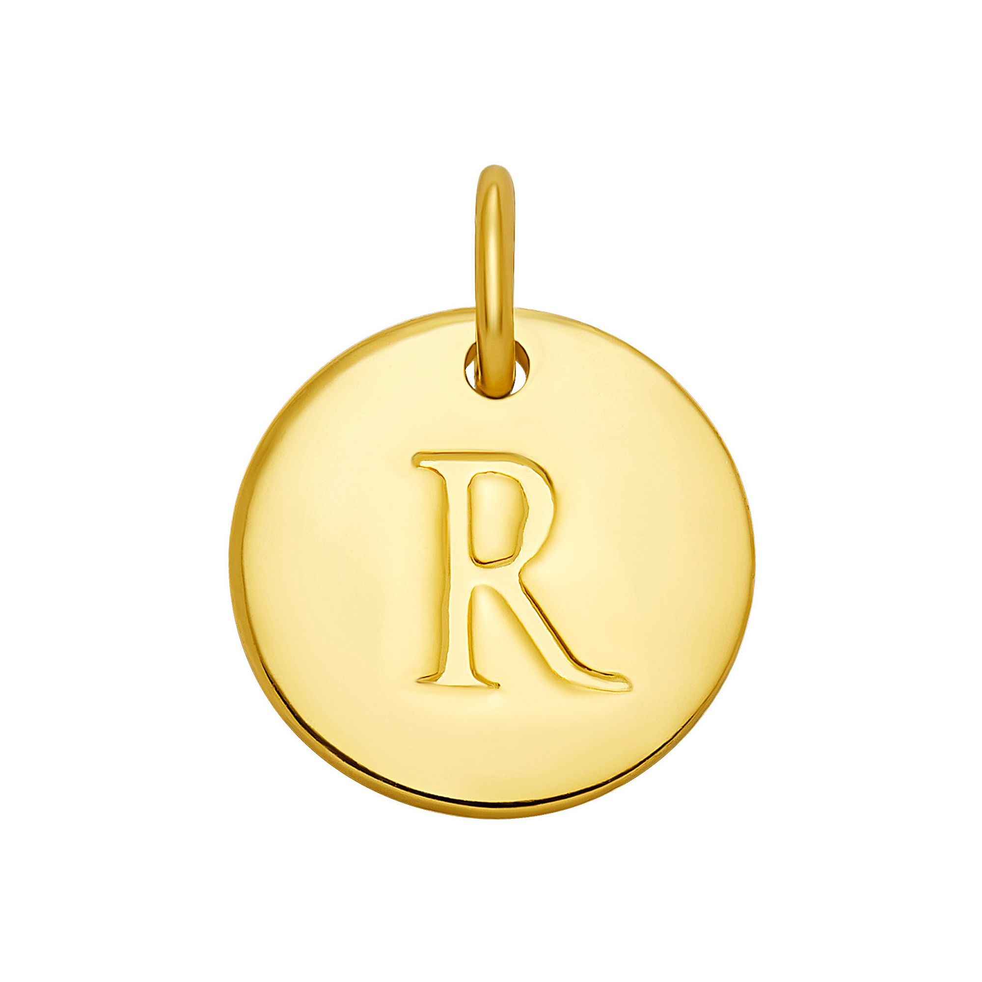 PRIMROSE 18k Gold Over Sterling Silver Letter Disc Charm, Womens, Gold Ove