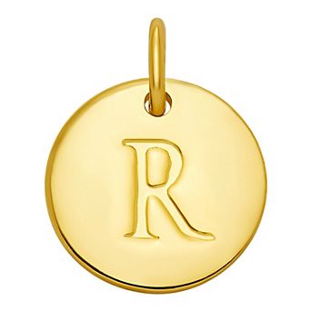 PRIMROSE 18k Gold Over Sterling Silver Letter Disc Charm