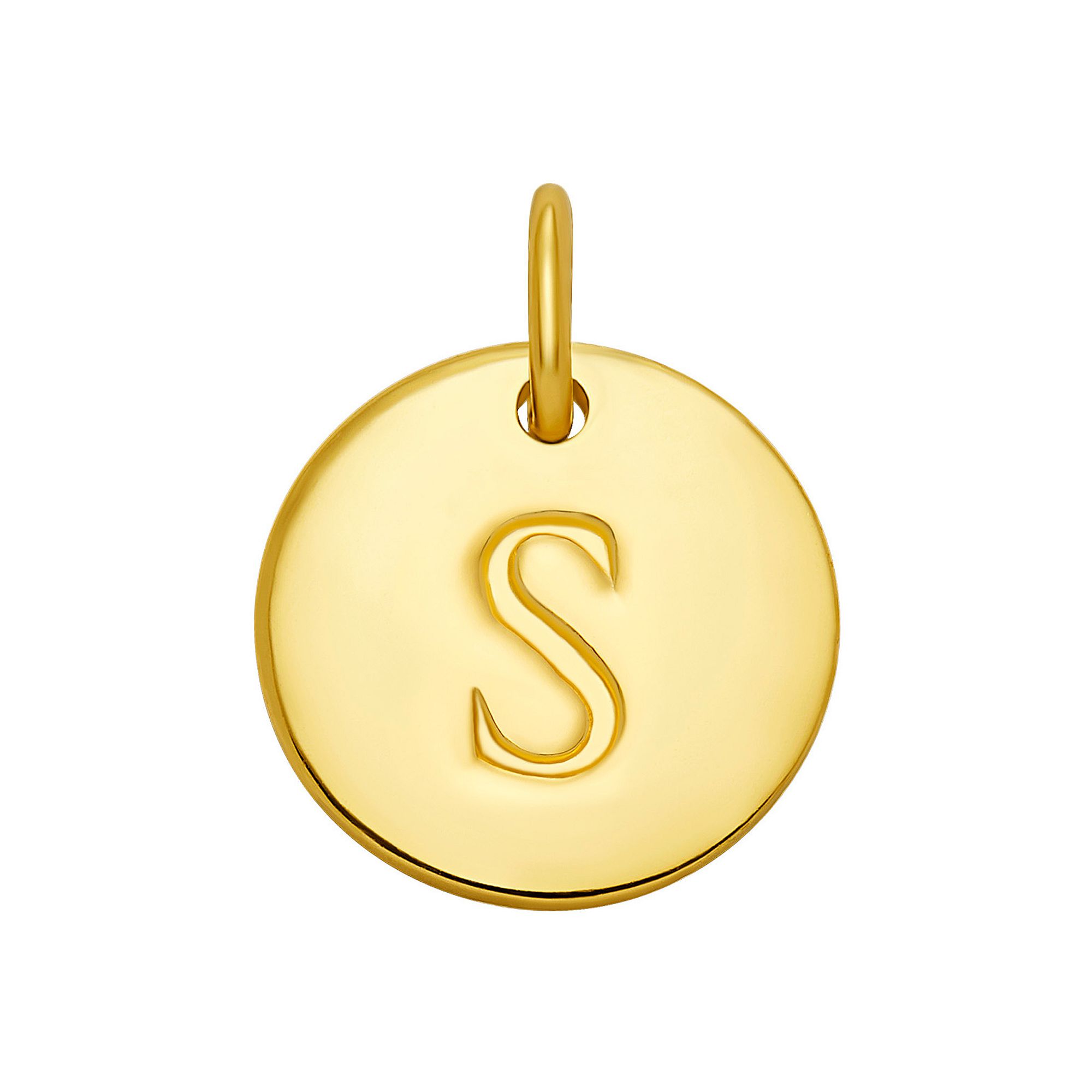 PRIMROSE 18k Gold Over Sterling Silver Letter Disc Charm, Womens