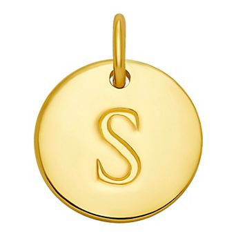 PRIMROSE 18k Gold Over Sterling Silver Letter Disc Charm