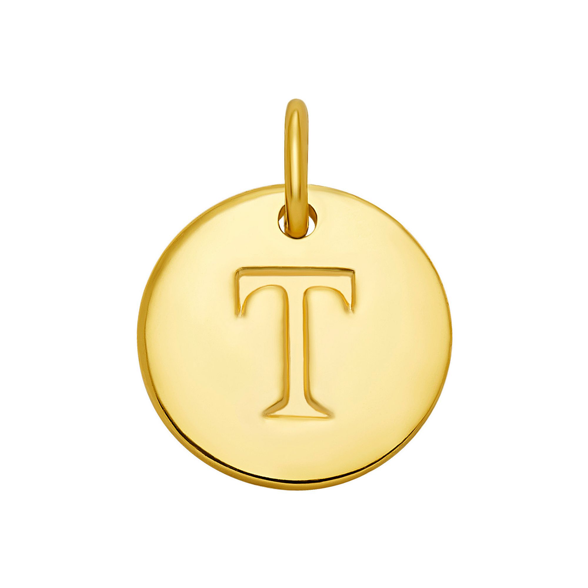 PRIMROSE 18k Gold Over Sterling Silver Letter Disc Charm, Womens, Gold Ove