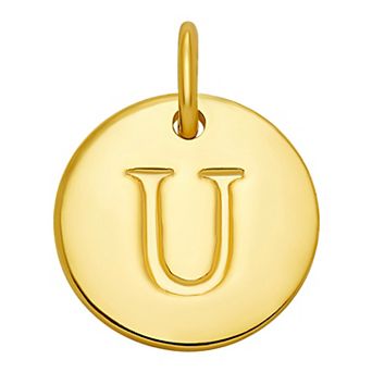 PRIMROSE 18k Gold Over Sterling Silver Letter Disc Charm