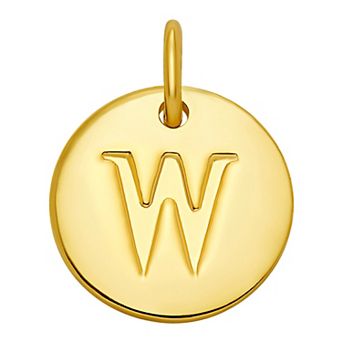 PRIMROSE 18k Gold Over Sterling Silver Letter Disc Charm