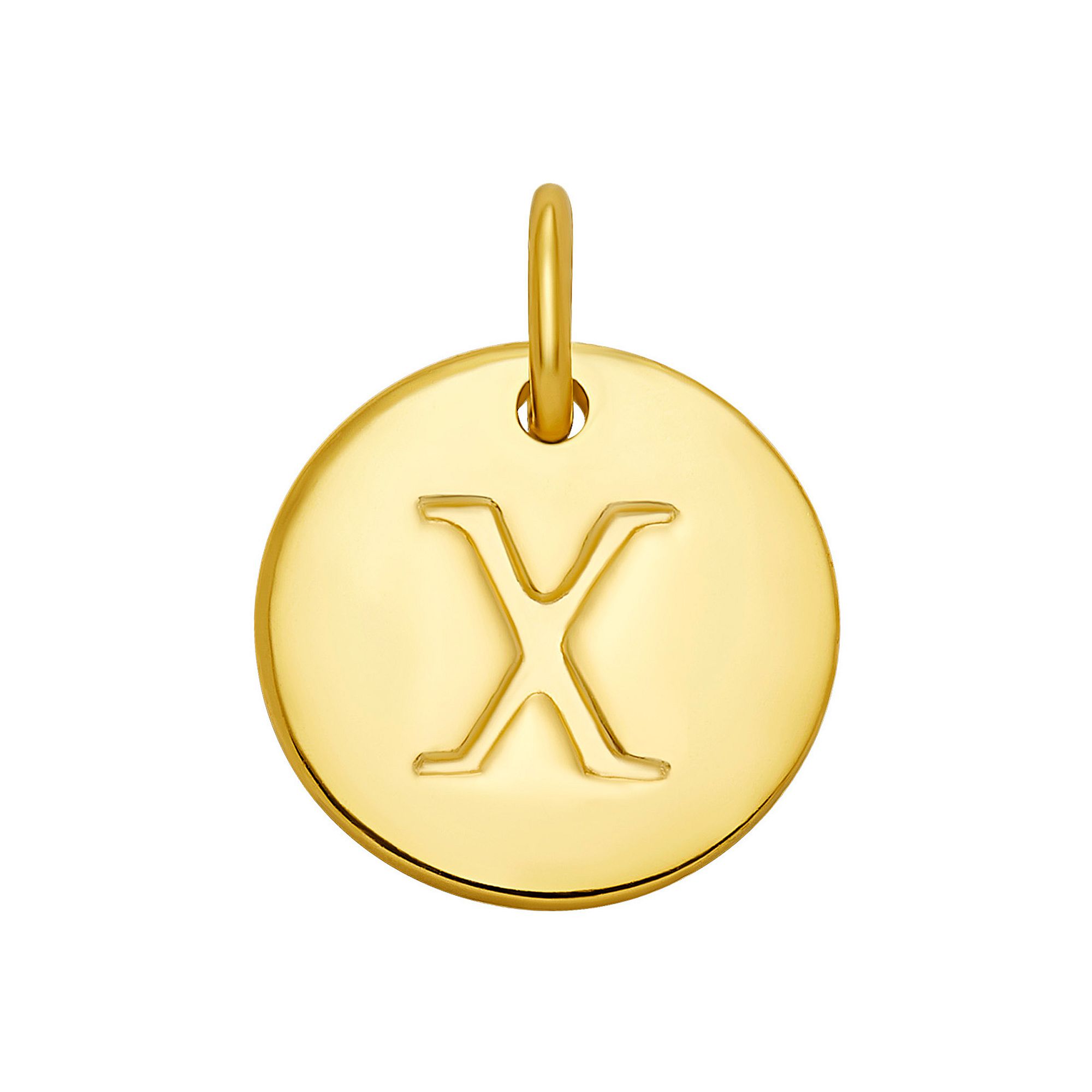 PRIMROSE 18k Gold Over Sterling Silver Letter Disc Charm, Womens, Gold Ove