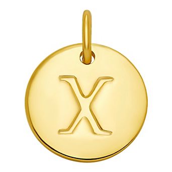 PRIMROSE 18k Gold Over Sterling Silver Letter Disc Charm