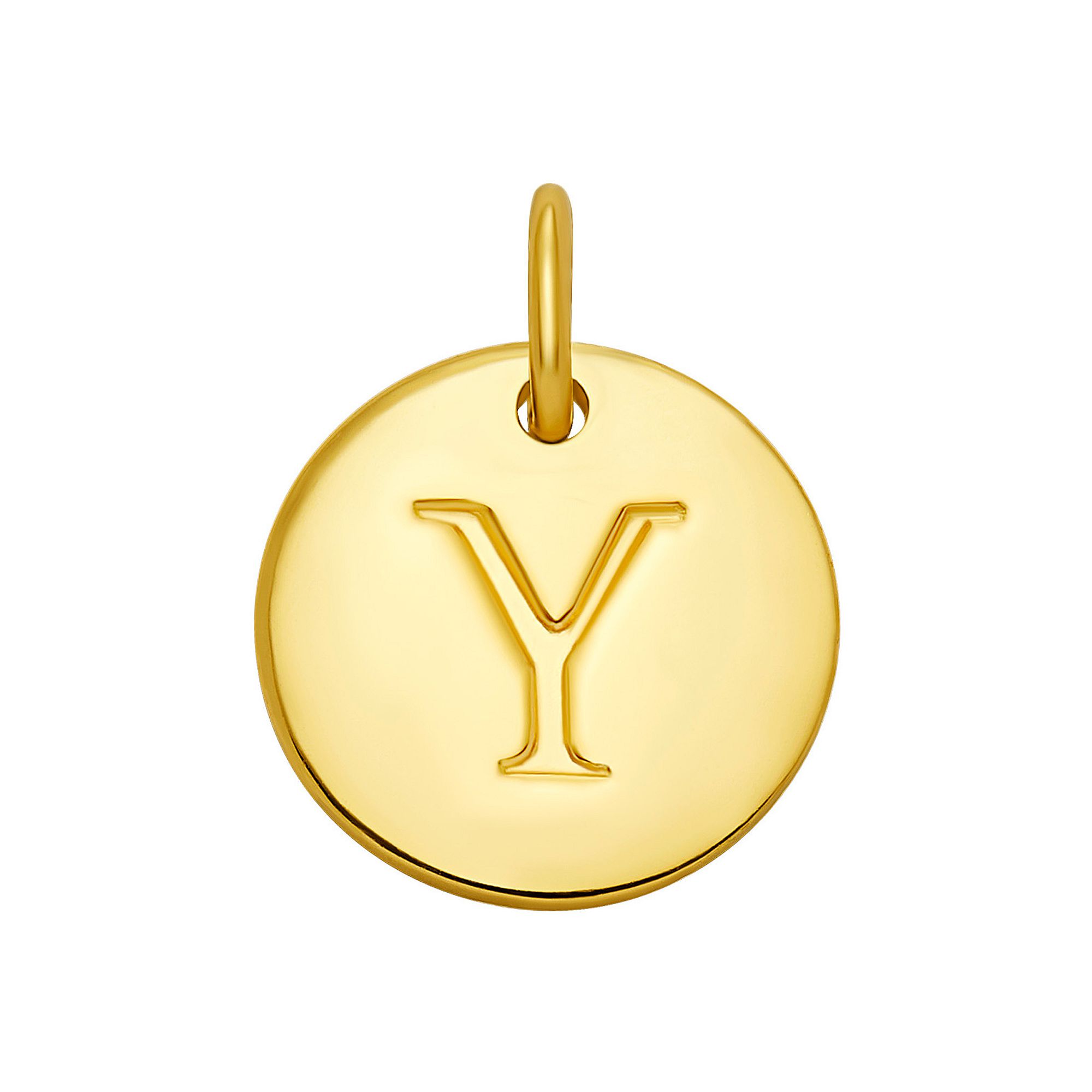PRIMROSE 18k Gold Over Sterling Silver Letter Disc Charm, Womens, Gold Ove