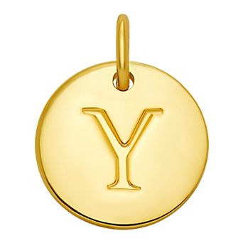 PRIMROSE 18k Gold Over Sterling Silver Letter Disc Charm