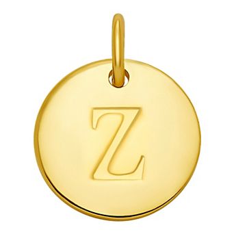 PRIMROSE 18k Gold Over Sterling Silver Letter Disc Charm