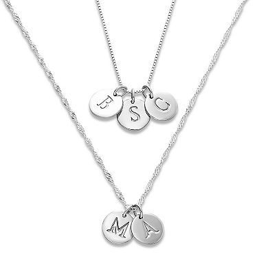 PRIMROSE Sterling Silver Letter Disc Charm 