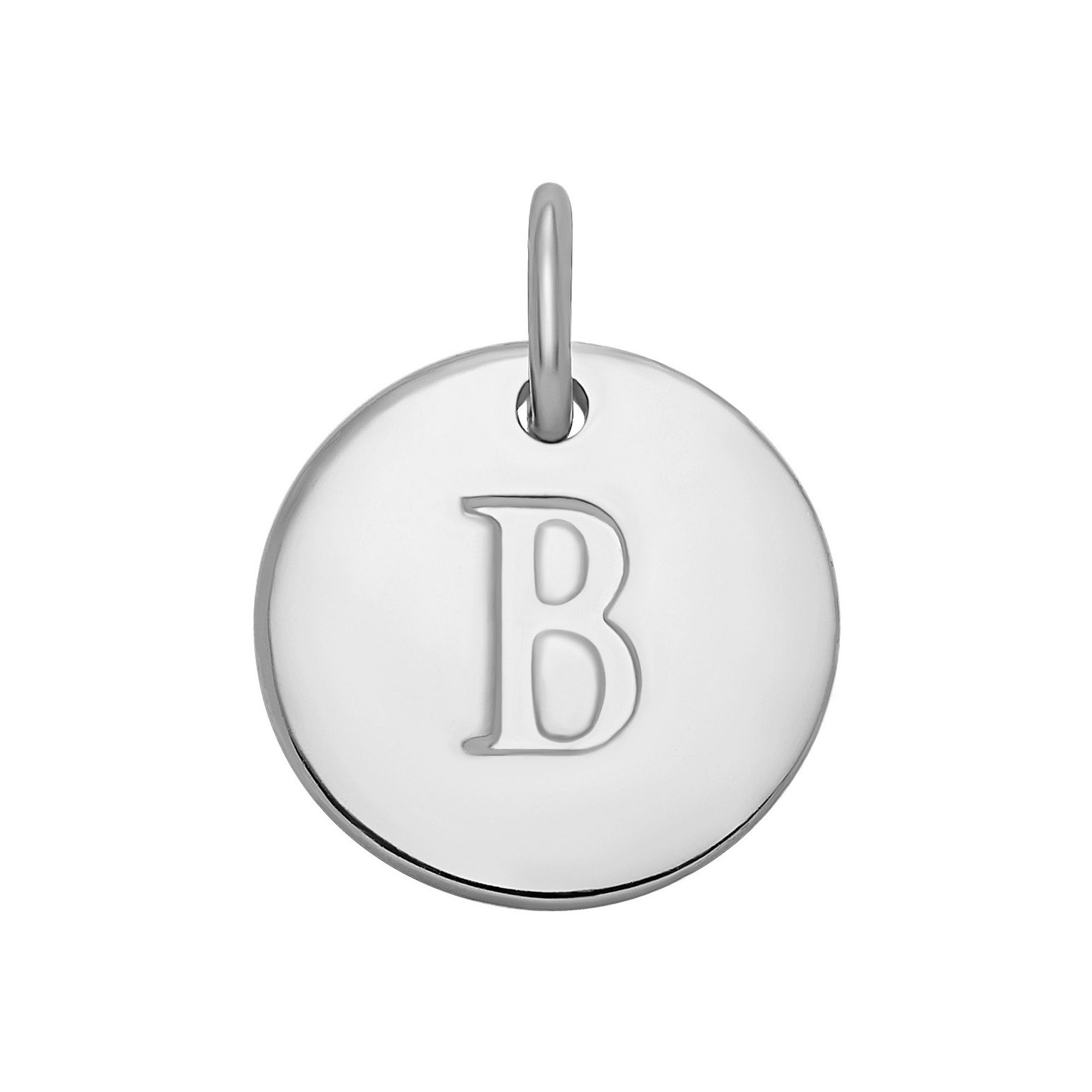 PRIMROSE Sterling Silver Letter Disc Charm, Womens, Sterling Silver B