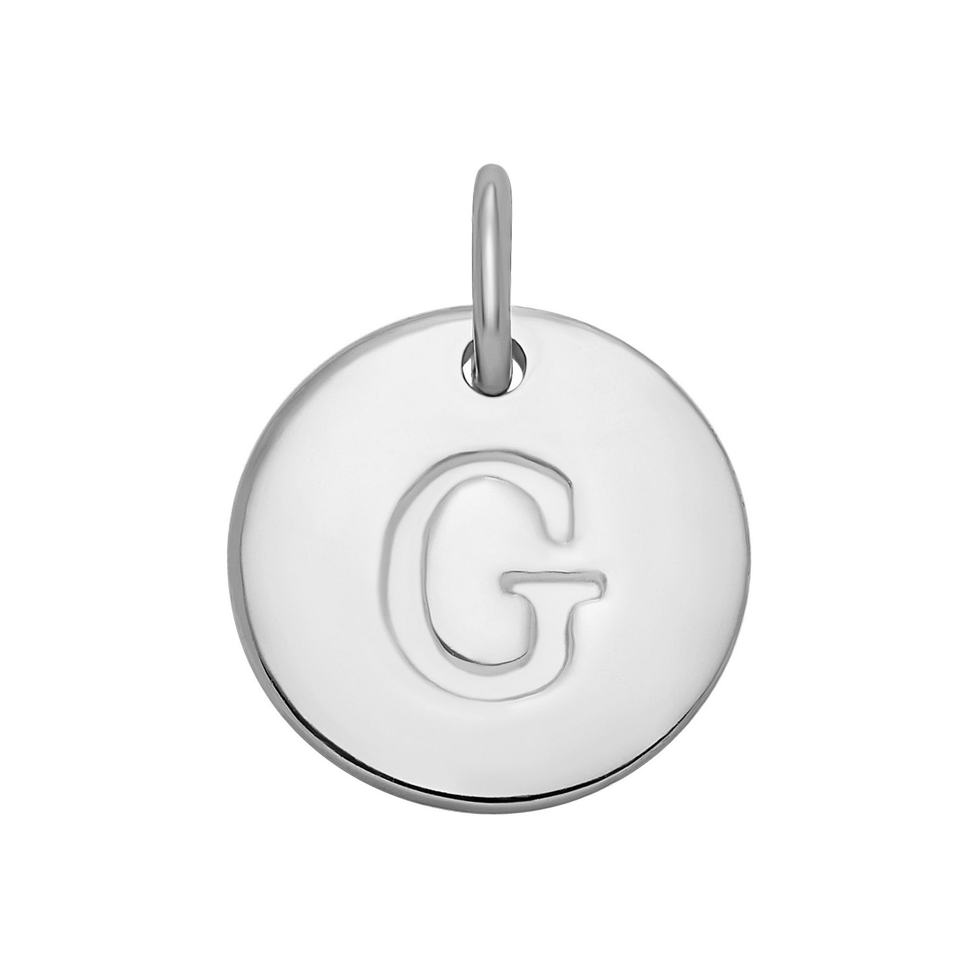 PRIMROSE Sterling Silver Letter Disc Charm, Womens, Sterling Silver G