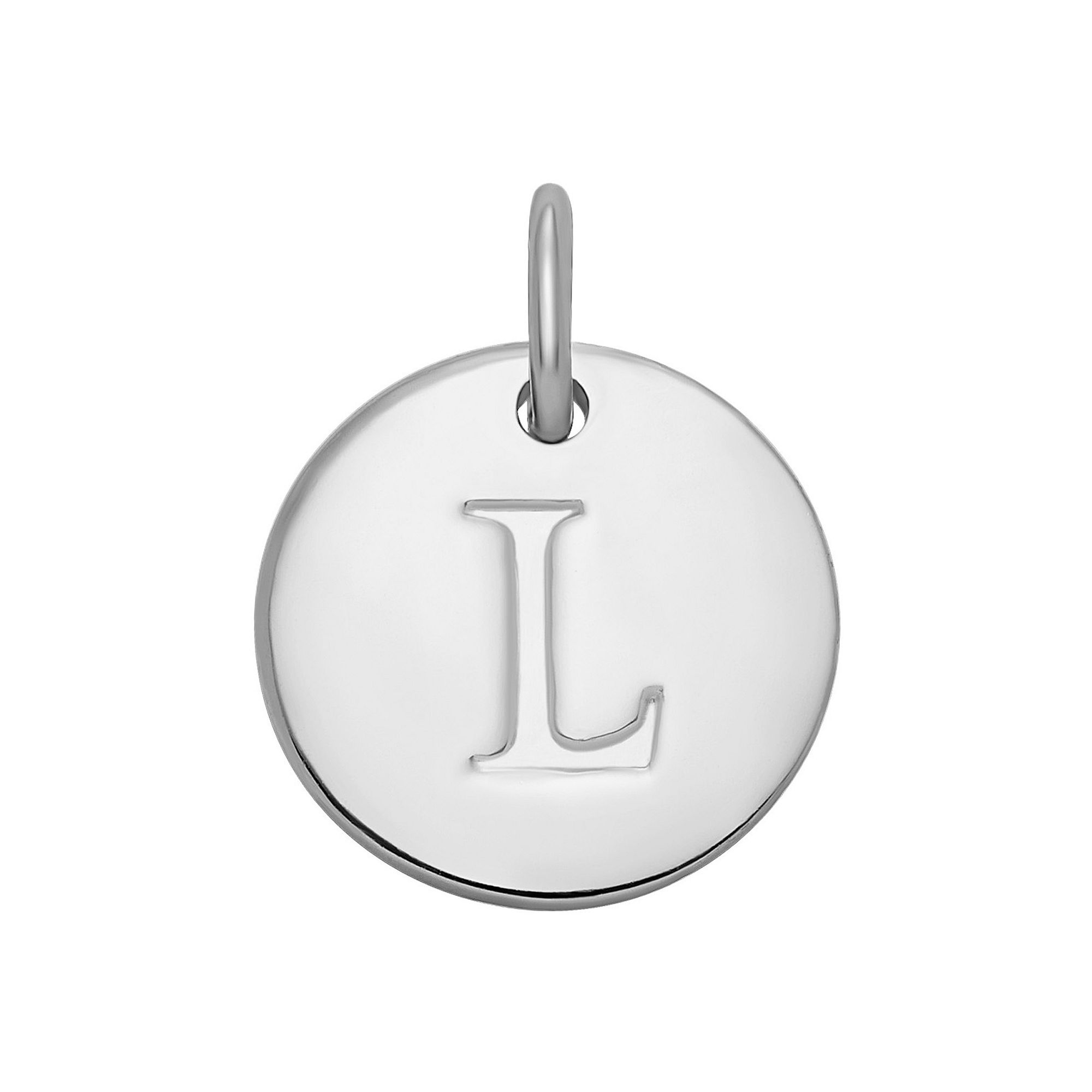 PRIMROSE Sterling Silver Letter Disc Charm, Womens