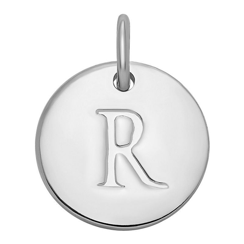 PRIMROSE Sterling Silver Letter Disc Charm, Womens