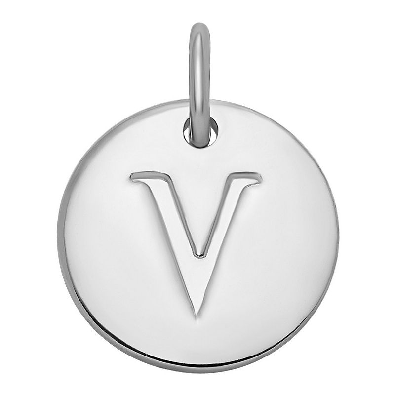 PRIMROSE Sterling Silver Letter Disc Charm, Womens