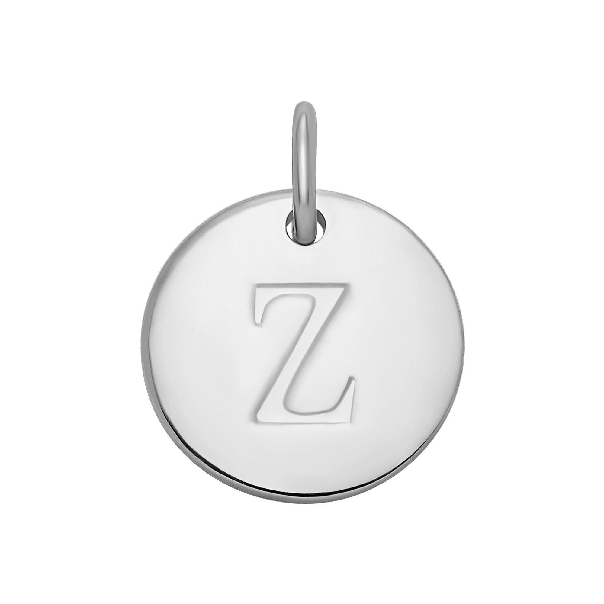 PRIMROSE Sterling Silver Letter Disc Charm, Womens, Sterling Silver Z