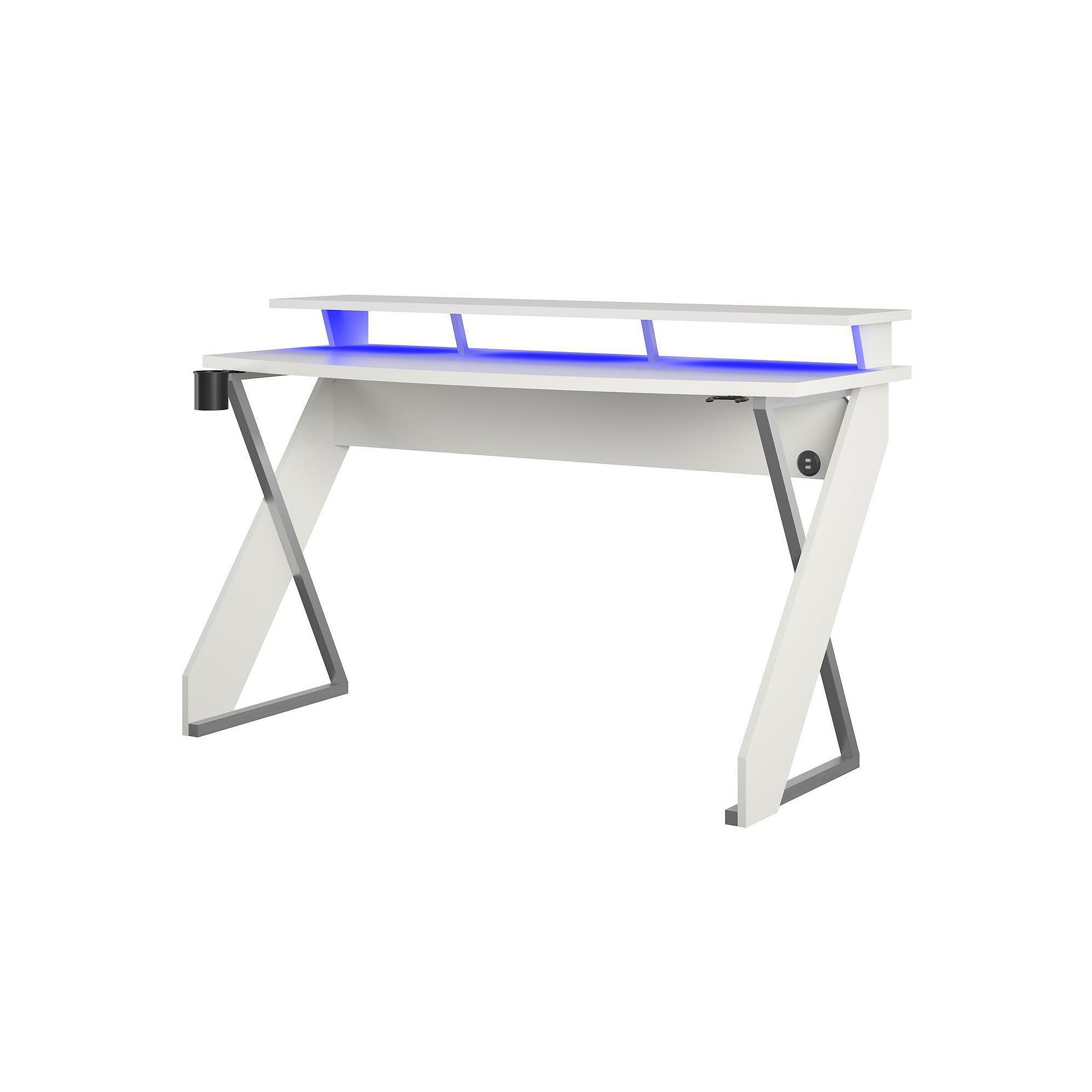 NTense Xtreme LED Gaming Desk, White