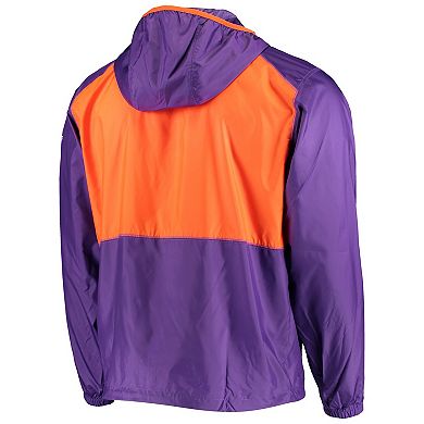 Men's Columbia Purple/Orange Clemson Tigers Flash Forward Hoodie Full-Zip Lightweight Windbreaker