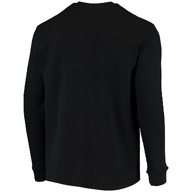 Men's Dunbrooke Black Cincinnati Bengals Logo Maverick Thermal Henley Long Sleeve T-Shirt