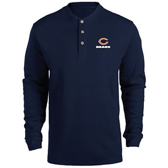 Men's Navy Chicago Bears Maverick Thermal Henley Long Sleeve T-Shirt