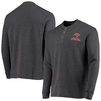 Men's Heathered Gray Tampa Bay Buccaneers Maverick Thermal Henley Long Sleeve T-Shirt