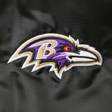 Men's Starter Black Baltimore Ravens Locker Room Satin Varsity Full ...