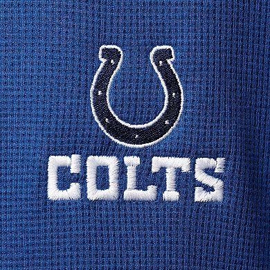 Men's Dunbrooke Royal Indianapolis Colts Logo Maverick Thermal Henley Long Sleeve T-Shirt