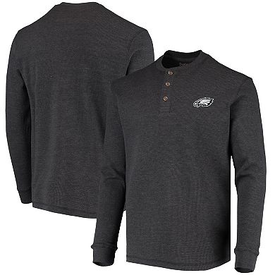 Men's Heathered Gray Philadelphia Eagles Maverick Thermal Henley Long Sleeve T-Shirt