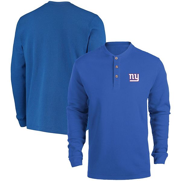 Men's Dunbrooke Royal New York Giants Logo Maverick Thermal Henley Long  Sleeve T-Shirt