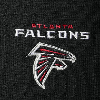 Men's Dunbrooke Black Atlanta Falcons Logo Maverick Thermal Henley Long Sleeve T-Shirt