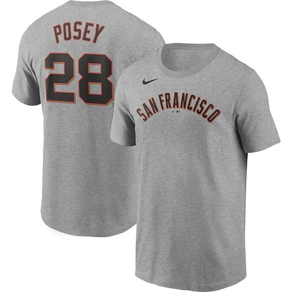 Men's Nike Buster Posey Gray San Francisco Giants Name & Number T-Shirt