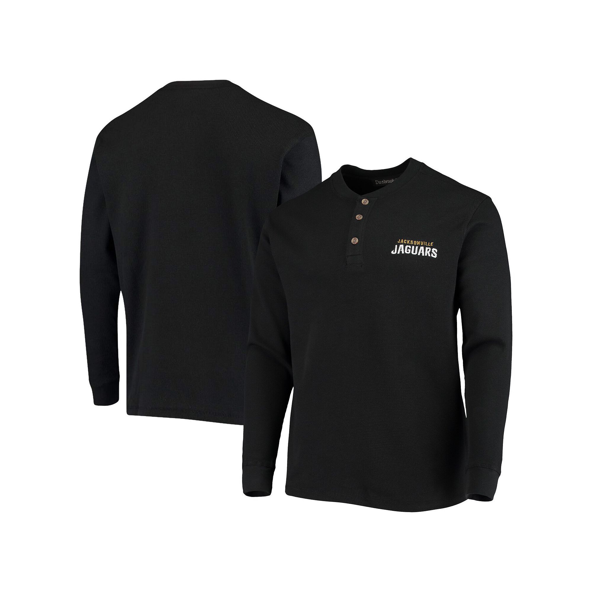 Mens Dunbrooke Black Jacksonville Jaguars Logo Maverick Thermal Henley Lon