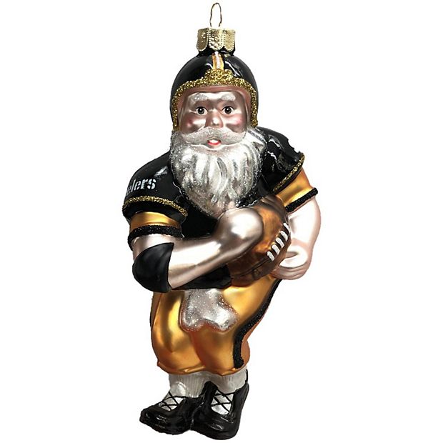 Pittsburgh Steelers Santa w/ Scroll Ornament