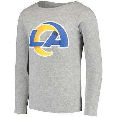 Youth Gray Los Angeles Rams Long Sleeve T-Shirt & Pants Sleep Set