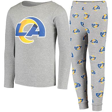 Youth Gray Los Angeles Rams Long Sleeve T-Shirt & Pants Sleep Set