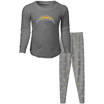 Youth Gray Los Angeles Chargers Long Sleeve T-Shirt & Pants Sleep Set