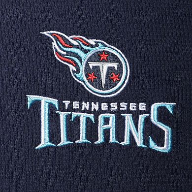 Men's Dunbrooke Navy Tennessee Titans Logo Maverick Thermal Henley Long Sleeve T-Shirt