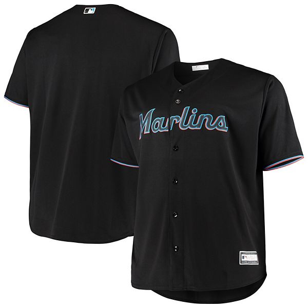 Men's Nike Black Miami Marlins Alternate Replica Custom Jersey Size: Extra Large
