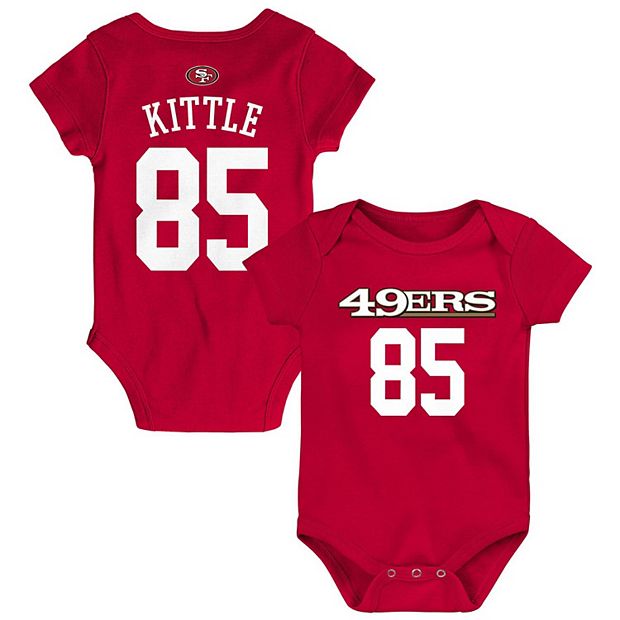 Girls Youth George Kittle Pink San Francisco 49ers Fashion Fan Gear V-Neck  T-Shirt