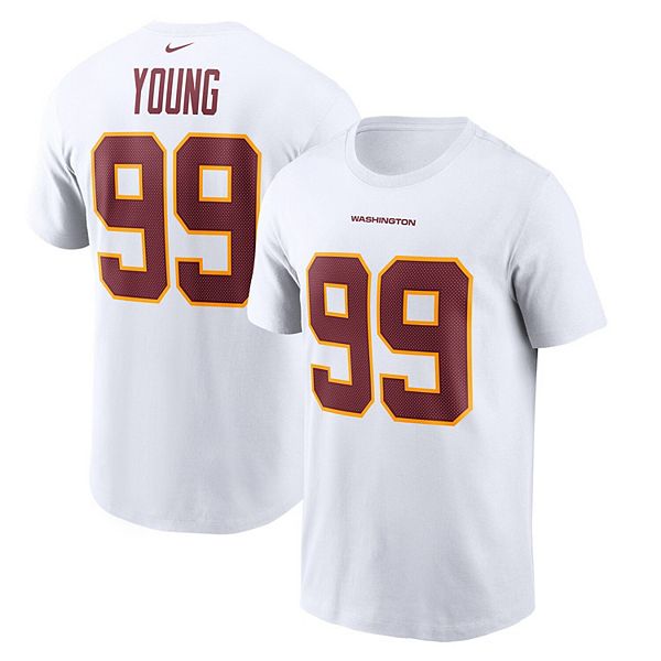 Men's Nike Chase Young White Washington Football Team Name & Number T-Shirt