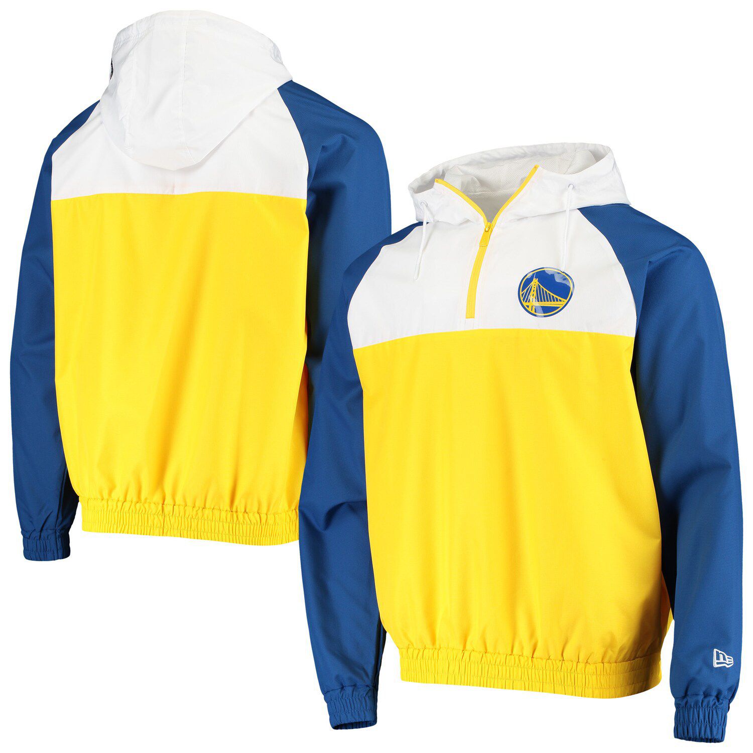 white and gold warriors nike jacket