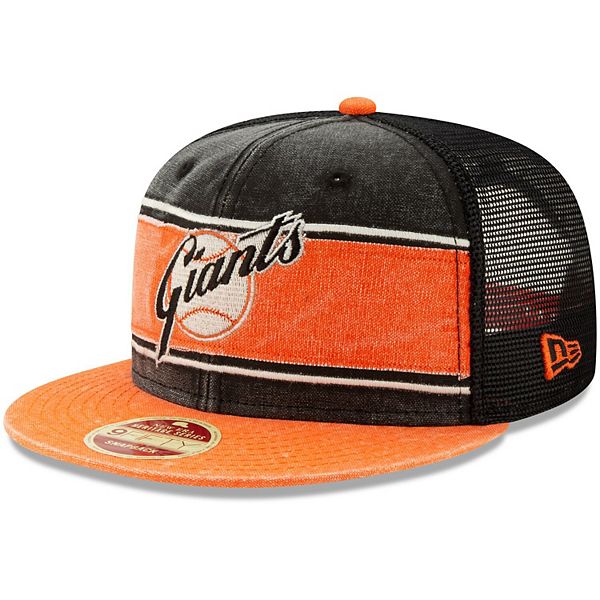 Men S New Era Black San Francisco Giants Heritage Band Trucker 9fifty Snapback Hat